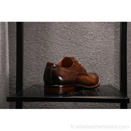 Chaussures habillées de loisirs gaufrées Oxfords pour hommes